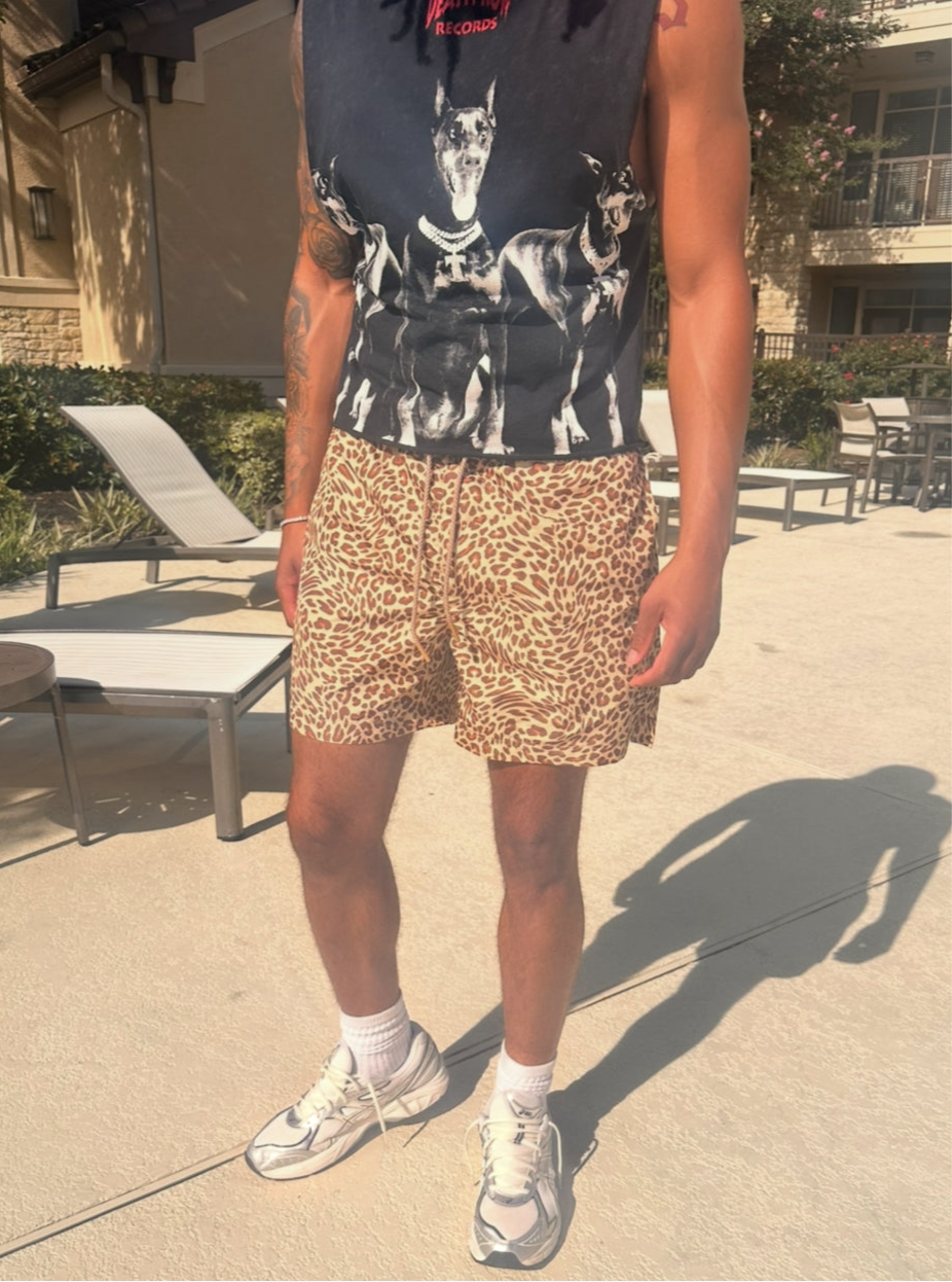 Men’s Cheetah Print Swim Shorts